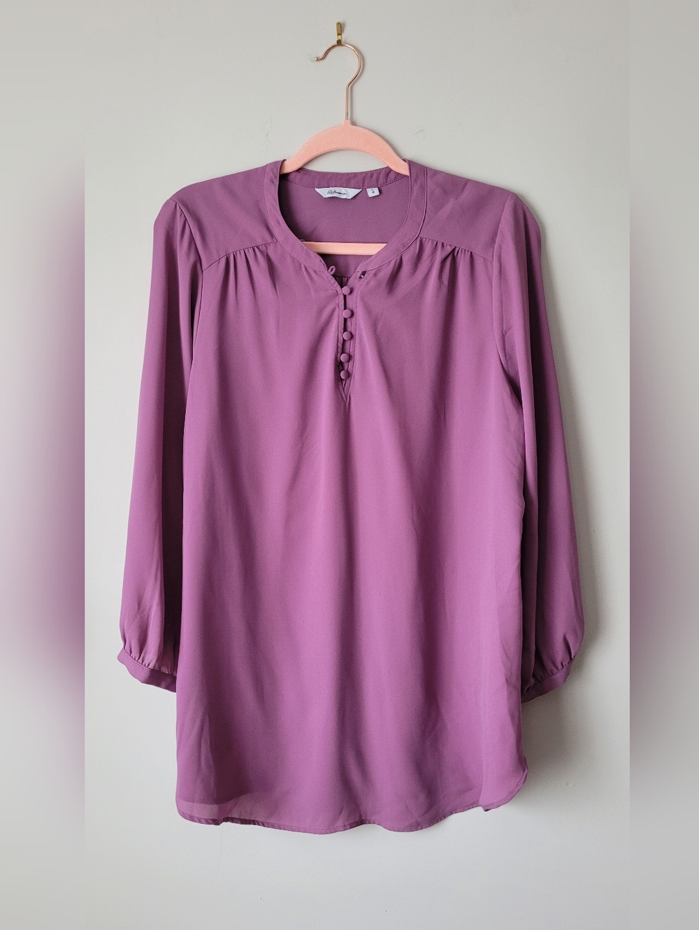 Reitmans Button-Front Long Sleeve Blouse